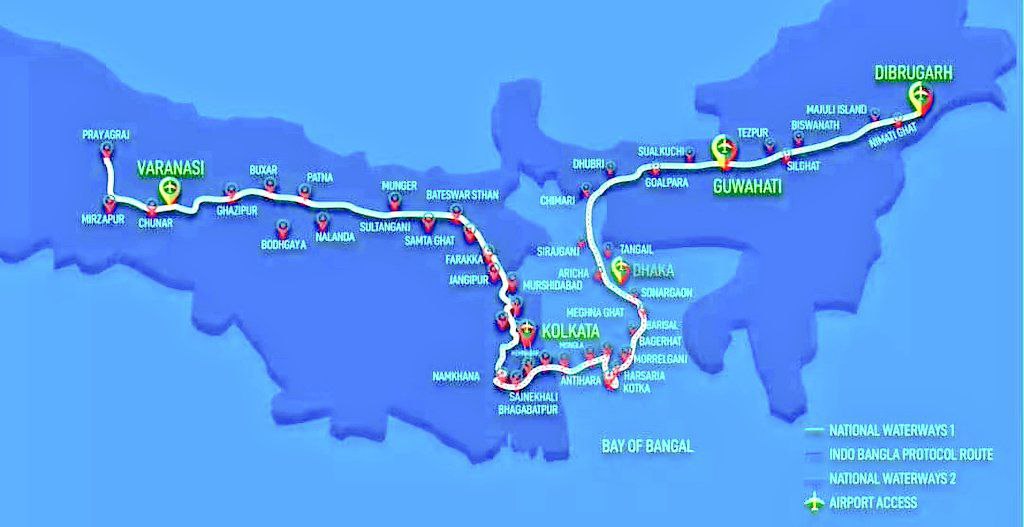 route of ganga vilas cruise